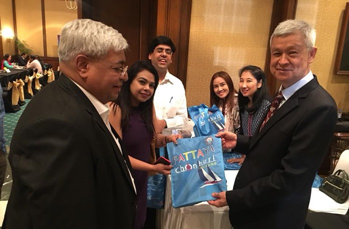 Pattaya Deputy Mayor Apichart Virapal led a delegation of public officials and tourism industry leaders to India for the South Asian Travel & Tourism Exposition.