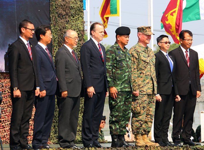 Adm. Tarnchaiyan Srisuwan, chief of joint staff for the Royal Thai Armed Forces, and U.S. Ambassador Glynn T. Davies opened the 37th annual Cobra Gold military exercise Feb. 13.
