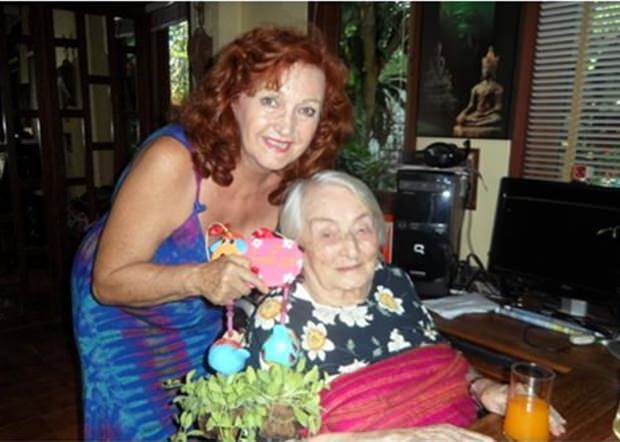 Herta Rommel, shown here at her 106th birthday with Elfi Seitz.