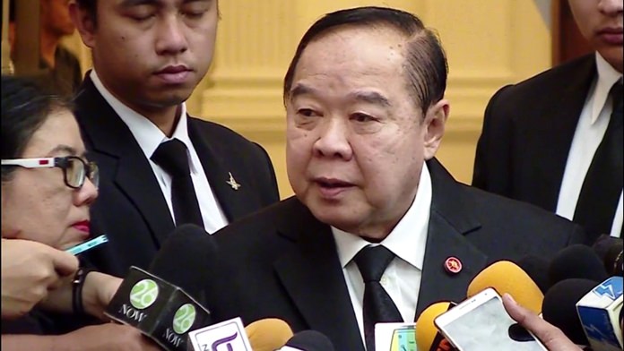 Defense Minister Gen. Prawit Wongsuwan.
