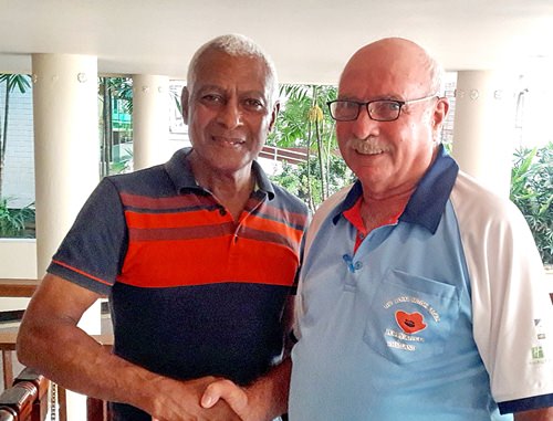 Landis Brooks (left) with John Anderson.