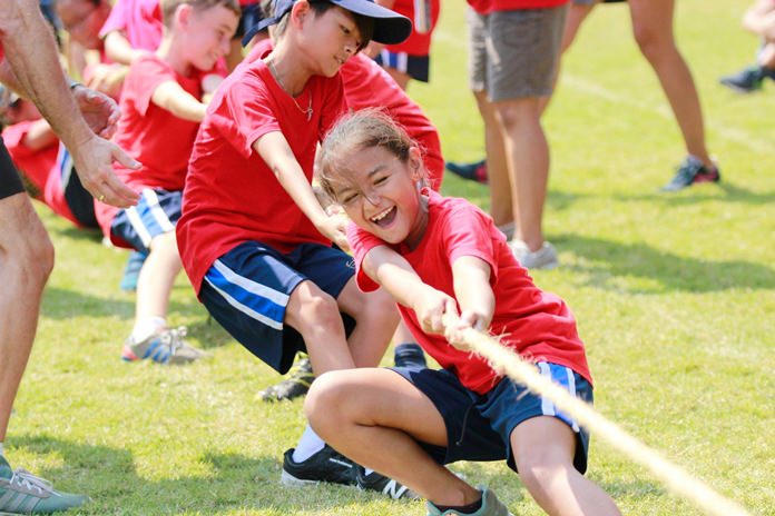 The tug of war tested everyone’s strength and determination.
