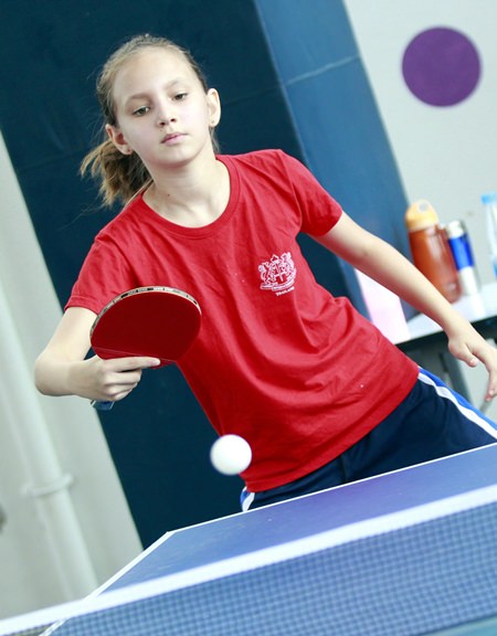 Table tennis was a popular event at sports day.