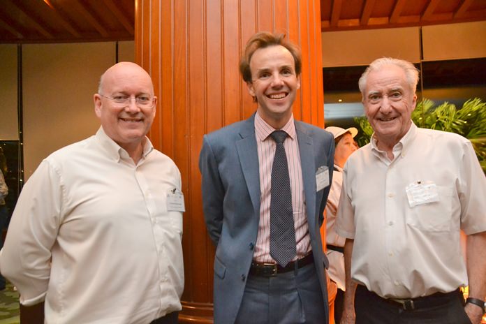 (L to R) Graham Macdonald, Macallan Insurance Broker, Charlie Rowe, Rugby School Thailand and Dr. Iain Corness.