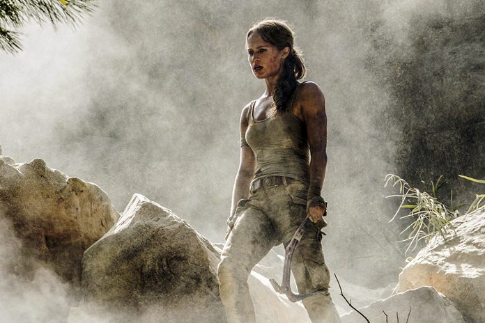 This image released by Warner Bros. Pictures shows Alicia Vikander in a scene from “Tomb Raider.” (Ilze Kitshoff/Warner Bros. Pictures via AP)