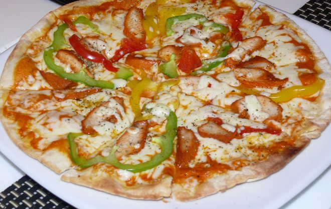 An Indian spice pizza.