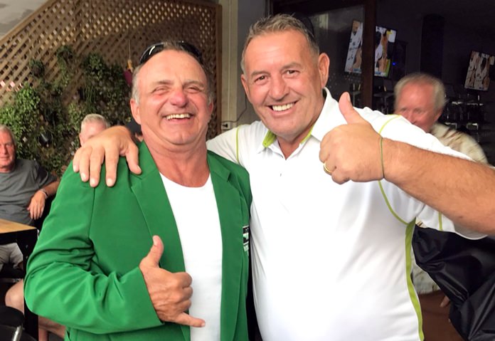 Bart Bingham (left) with Phil Davies.