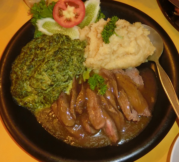 Traditional English lamb and mashed potatoes.