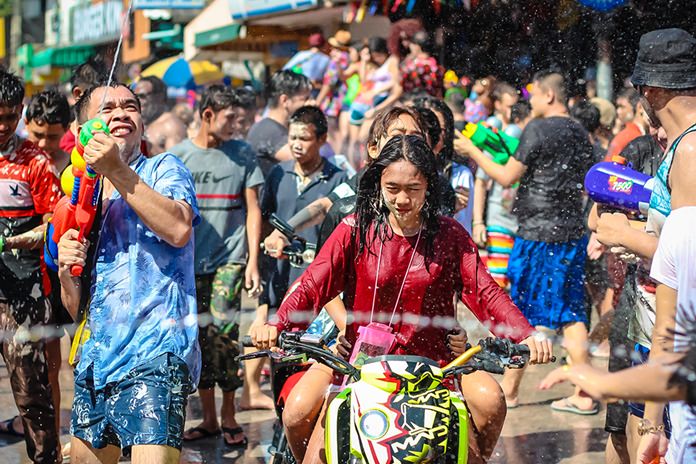 The annual Songkran festival, which heralds the traditional beginning of the Thai New Year, has begun throughout the country. Once again, officials down here on the coast are calling for a more cultural approach to what has turned into 10 days of water splashing fun for some and madness for others. The “official” 5-day holiday began Thursday, April 12 and runs through Monday, April 16, when most banks and government offices will be closed. Many currency exchange booths, however, will remain open. Locally, the wet and wild celebrations are supposed to take place a week later, on April 18 in Naklua and April 19 in Pattaya. But we all know this doesn’t happen, no matter who’s in charge. Note: Next week on April 19, Beach Road Pattaya will be closed from 6 a.m. to 7 p.m. 