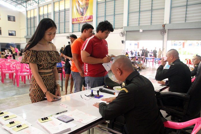 While they were forced to draw lottery tickets this year, 12 transgender women still were disqualified from service at the military service drawing in Pattaya.