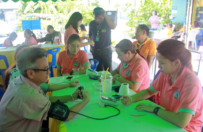 Health workers provided checkups on all various health issues free of charge.