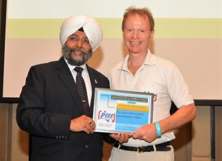 Ren Lexander presents Dr. Kamal Singh the PCEC’s Certificate of Appreciation for his informative talk.