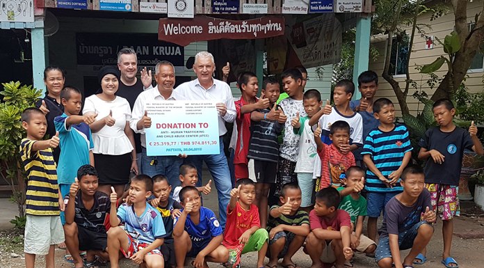 The Austrian police liaison attaché and his group present their donation to support the ATCC.