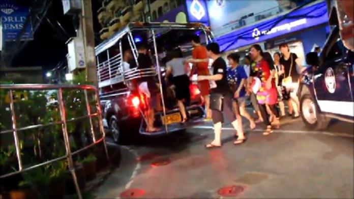 Baht buses drivers’ disorderly behavior poses a danger to other vehicles and pedestrians alike.