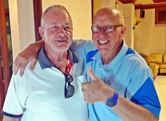 Barry Elphick (left) with John Davis.