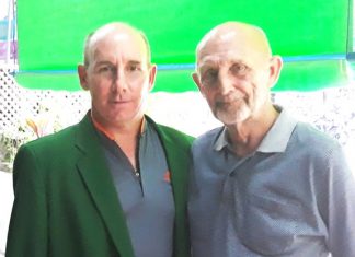 Tommy Marshall (left) with Len Jones.