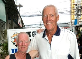 Shane Young (left) with Gordon Clegg.