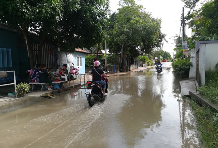 For the past four years the sewers in Moo 6 village have overflowed into nearby houses when it rains.