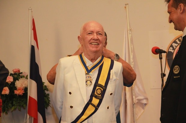 Pierre Yves Eraud is installed as president of the Rotary Club of Pattaya Marina.
