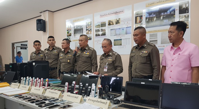 Deputy national police chief Pol. Gen. Chalermkiat Srivorakhan used a June 19 news conference to announce the capture of nine suspects of an alleged Chinese loan-sharking ring based in Pattaya that preyed on Hong Kong residents.