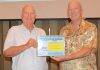 MC Roy Albiston presents Ray Woods with the PCEC’s Certificate of Appreciation for his informative and interesting presentation about his world travels.