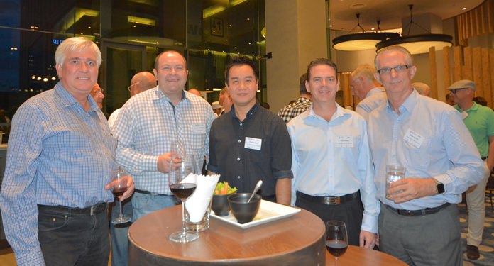 (L to R) Frank Holzer, Executive General Manager of MHG Thailand Co., Ltd., Brendan Cunningham AustCham Thailand, with Patrick Lang, Paul Monger and Mike Griffis from Harrington Industries Thailand.