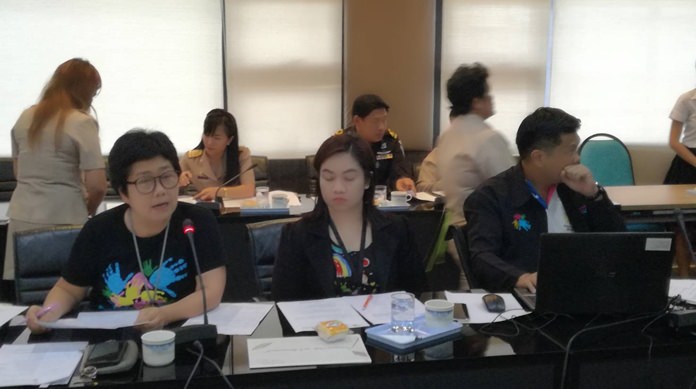 Father Ray representative Sajajima Chaowalitdamrong announces the schedule for the month-long Father Ray Brennan memorial in August.