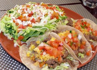 Classical bacon/cheese quesadillas.