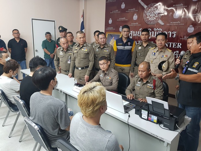 Pattaya-area police announced the arrest of five South Koreans in a raid against an online sport-betting operation.