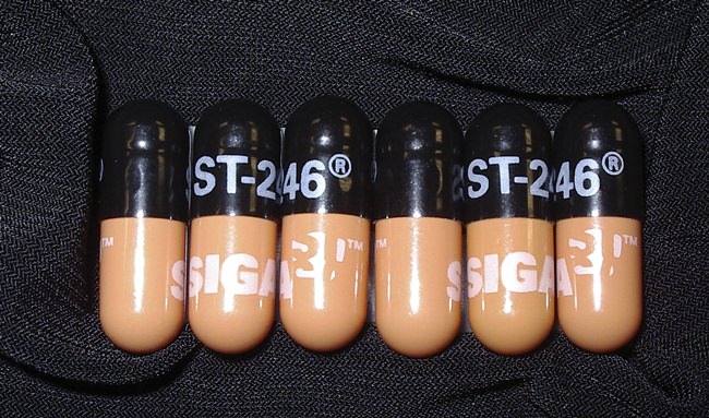 This undated photo provided by SIGA in July 2018 shows capsules of the drug TPOXX. On Friday, July 13, 2018, U.S. regulators announced the approval of the first treatment for smallpox - a deadly disease that was wiped out four decades ago - in case the virus is used in a terror attack. (SIGA via AP)