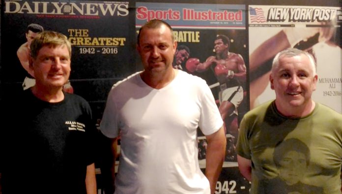 (From left) Frank Grainger with Steve Harris and Mike Alleyne.