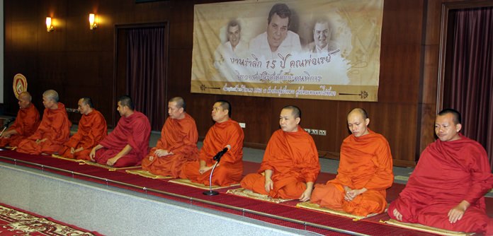 The nine monks who chanted prayers for Father Ray.