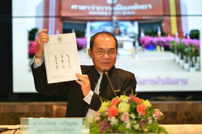 Deputy City Manager Wuthipol Charoenpol chairs a meeting at which applicants submitted their projects for review for the 2019 budget.