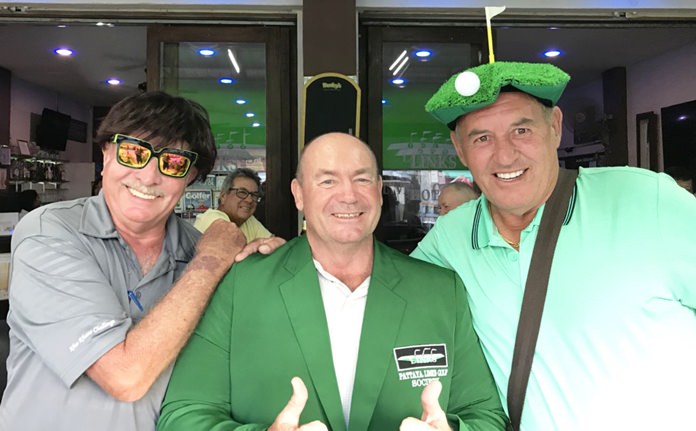 Pattavia winner Mike Firkin (C) with John Anderson (L) and Phil Davies (R).