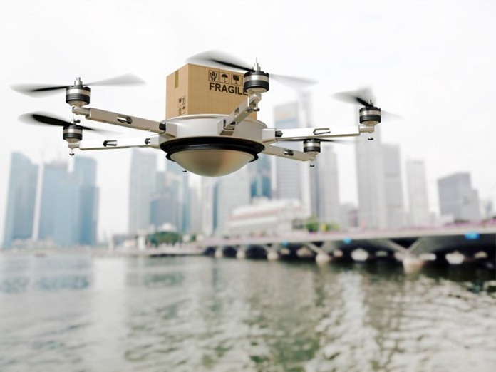 A Drone delivery.