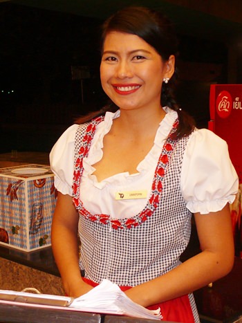 Staff turned out in dirndl.