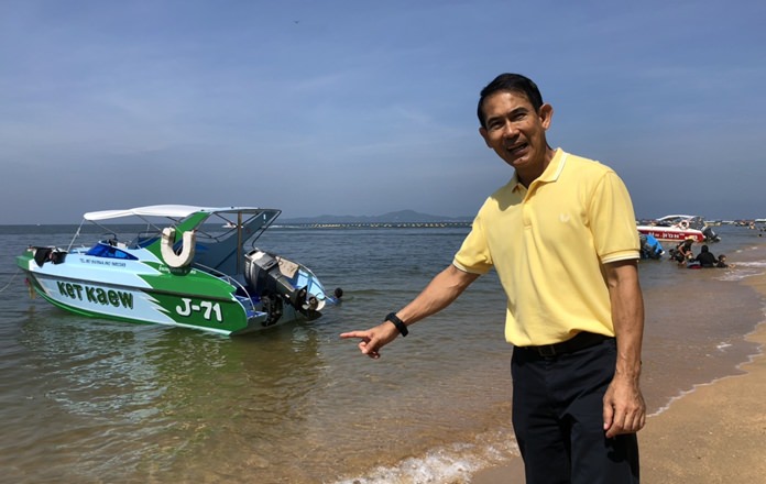 Deputy Mayor Pattana Boonsawat said waters off Jomtien Beach have cleared, allowing swimmers to see fish and clean sand.