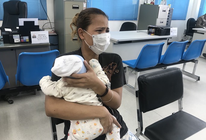 A Cambodian woman who repeatedly reported her Thai husband for spousal abuse turned him in again after he attacked their 3-month-old son.