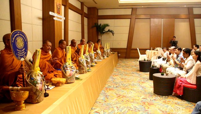 The Centara Grand Mirage Beach Resort celebrated its ninth birthday with a merit-making ceremony conducted by nine monks.