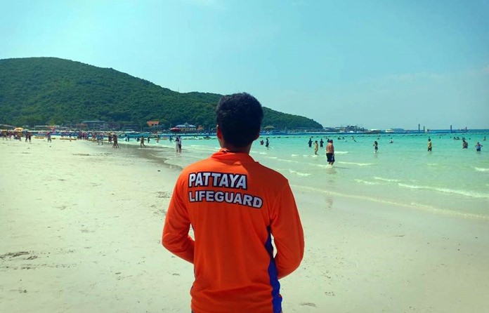 Officers are dispatched to Koh Larn each day at 9 a.m. to beaches and piers to monitor tourist safety around the water.