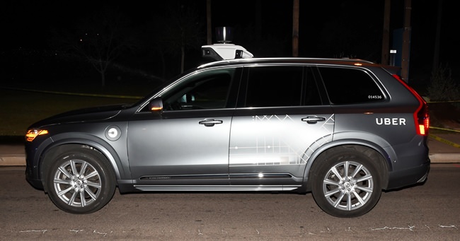 An Uber autonomous SUV.