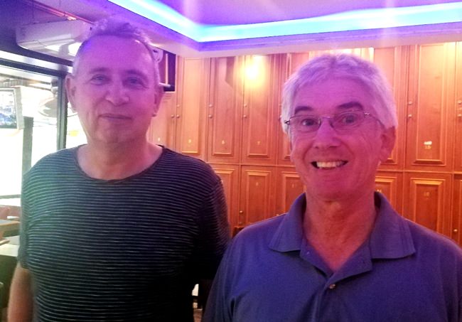 Alan Atwell (left) with John Harrison.