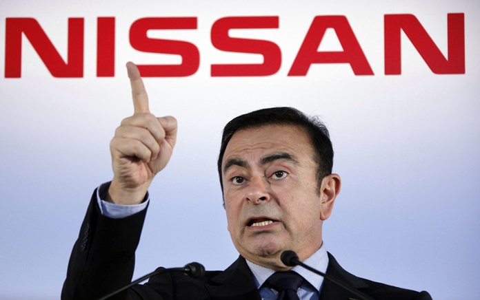 In this May 11, 2012, file photo, President and Chief Executive Officer of Nissan Motor Co., Carlos Ghosn speaks during a press conference in Yokohama, near Tokyo. (AP Photo/Koji Sasahara)