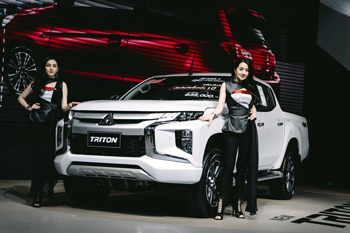 The new Mitsubishi Triton on show at the Thailand International Motor Expo 2018.