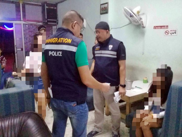 A task force of human-trafficking, women and children’s division, and immigration officers stormed the Krua Lakhana club in Pattaya, rescuing four girls ages 14-17.