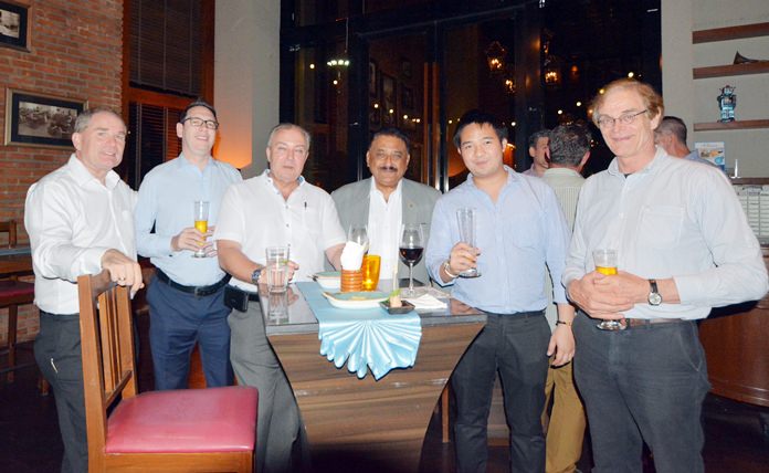 Rob Rijnders, Area GM of Amari Hotels, Martin Hurley, GM of Lancaster Bangkok, Rene Pisters, GM of Thai Garden Resort, Peter Malhotra, MD of Pattaya Mail, Paech Jim and Joost Koedooder.