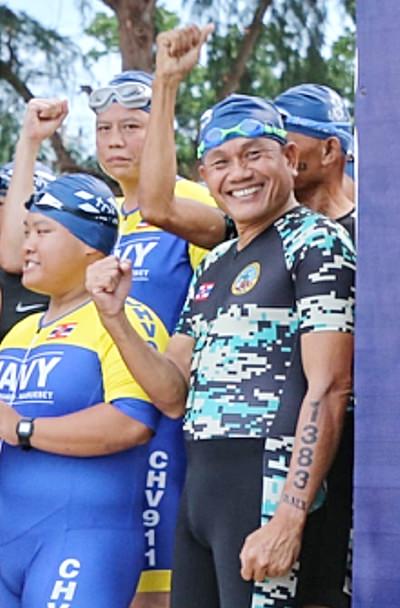 Cmdr. Sompan Meethong suffered a heart attack and drowned while swimming the 1.5-kilometer stage of the inaugural Royal Thai Navy Triathlon.
