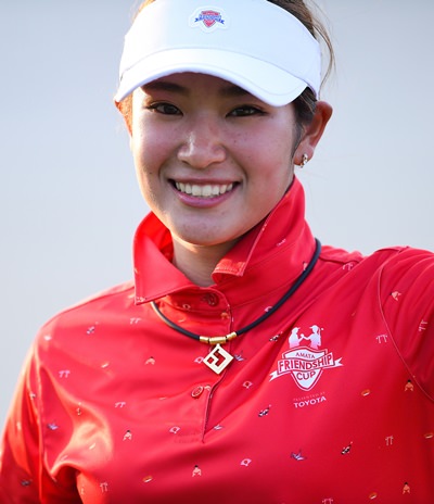Japan’s Erika Hara flashes a smile for the cameras. (Photo by Naratip Golf Srisupab/SEALs Sports Images)