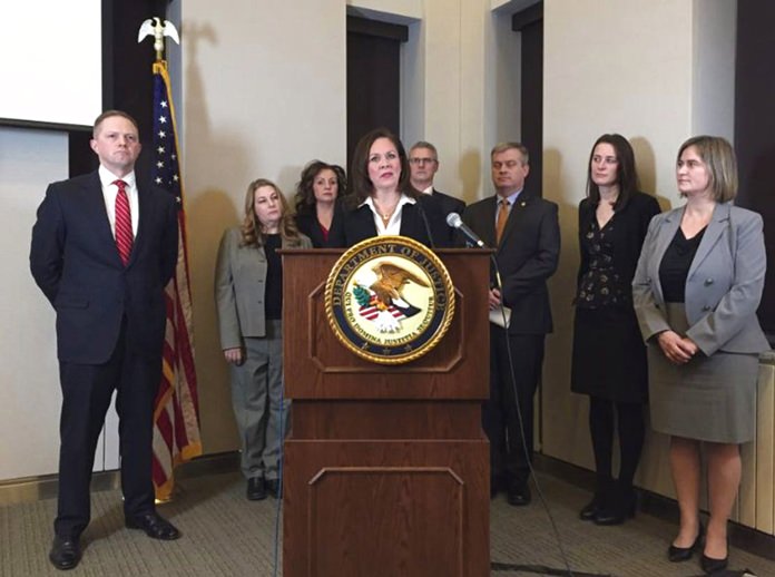 After the verdicts, U.S. Attorney for Minnesota Erica MacDonald called the sex trafficking operation one of largest, most sophisticated transnational sex rings ever dismantled on Wednesday, Dec. 12, in St. Paul, Minn. (Stephen Montemayor/Star Tribune via AP)