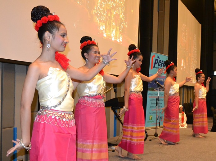 These five charming young ladies in costume began the program by performing a traditional Thai dance for their PCEC audience